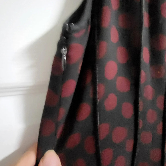 Loft Outlet - NWOT- Black A-Line Dress with Red Polka Dots, Size 6 - Picture 2 of 6